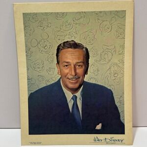 Vtg 1950s Walt Disney Fan Card Portrait Print 8x10 Character Background Rare
